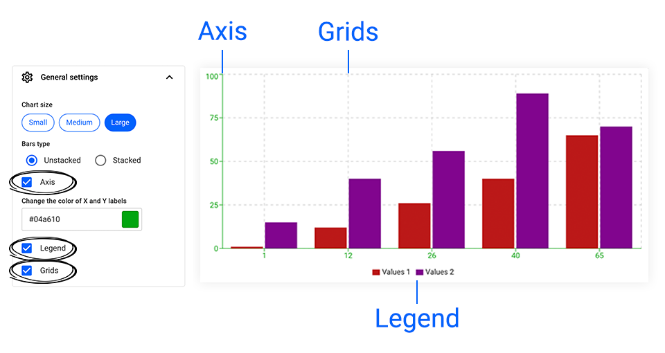 chart general settings flipsnack