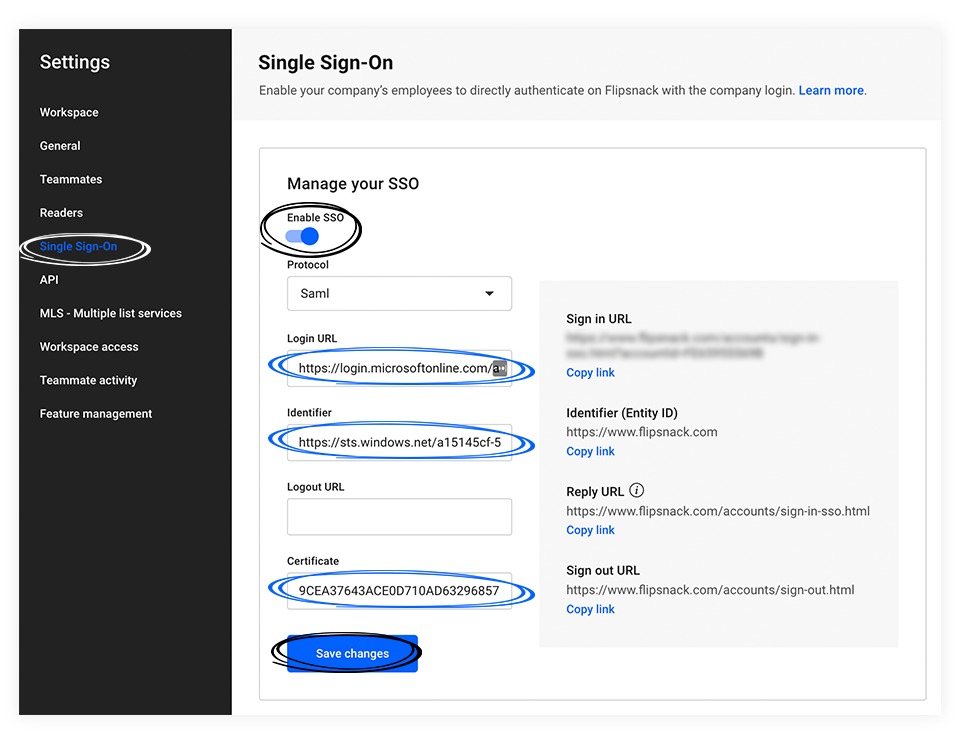 Setting the SSO in Flipsnack