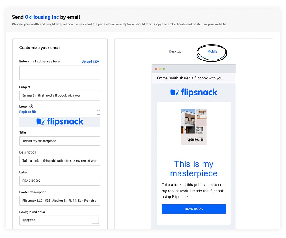 Check how your email will look for readers who open it on their mobile