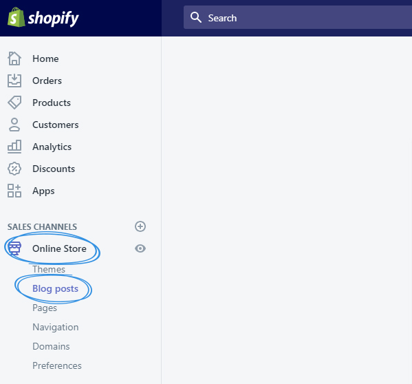 Shopify admin