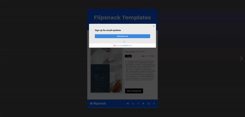 add lead forms in Flipsnack with Hubspot's help