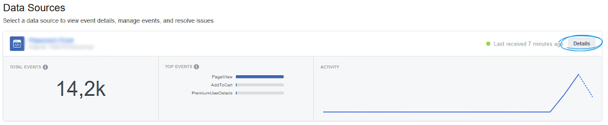 The details button in data sources