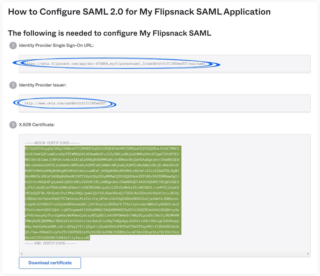 Configure Flipsnack SAML
