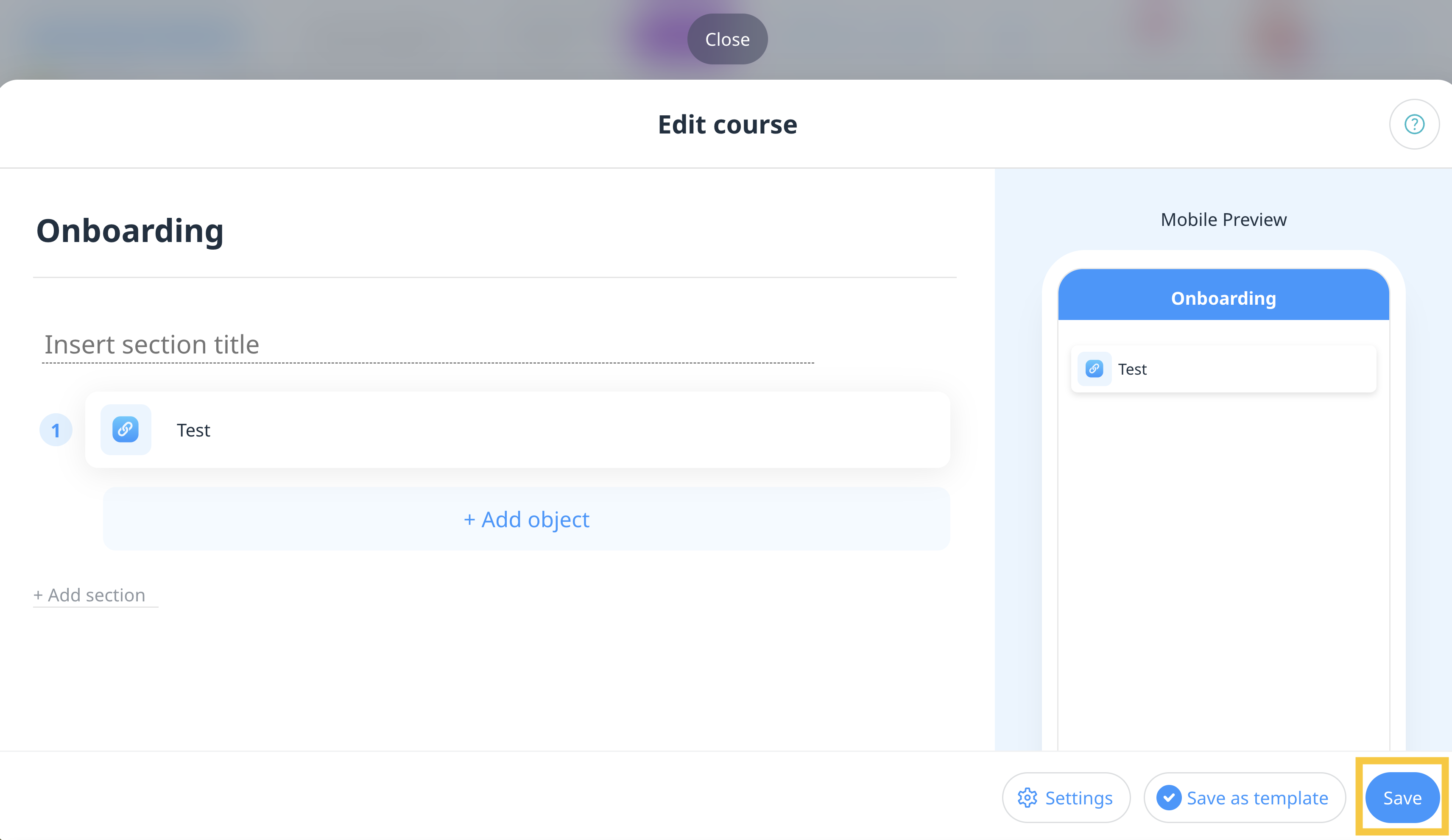 Save the Connecteam course to set it live