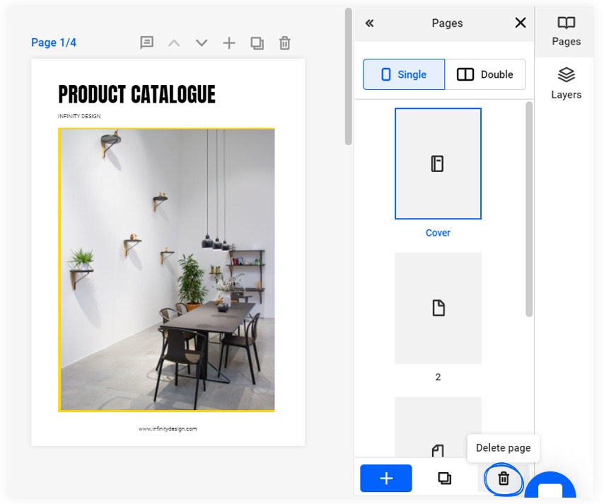 Deleting pages in Design Studio