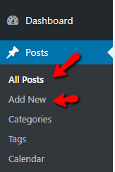 The posts in your WordPress dashboard