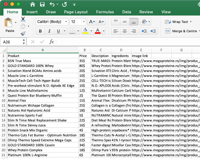 CSV File Format