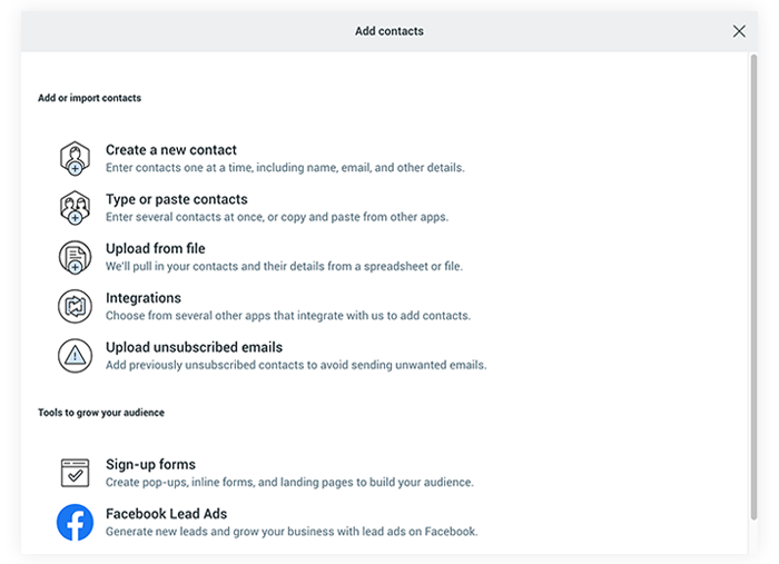 Adding contacts in Constant Contact