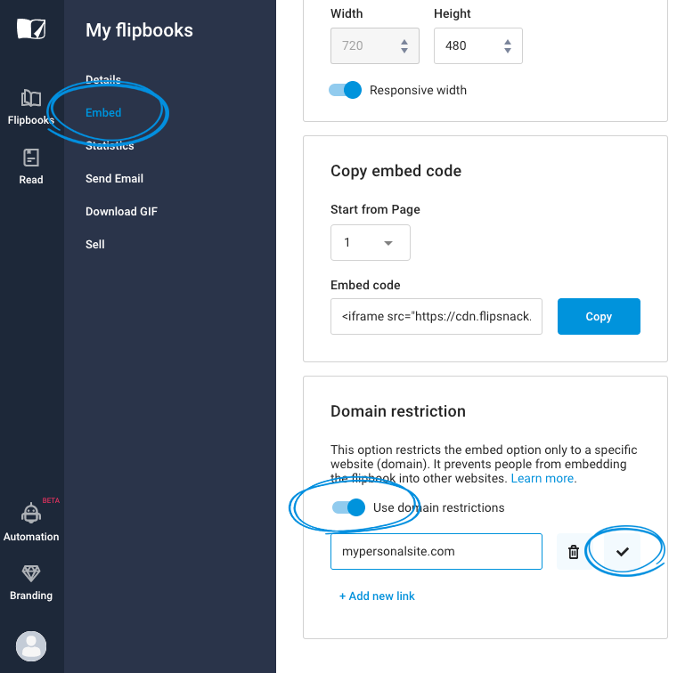 domain restriction options on Flispnack