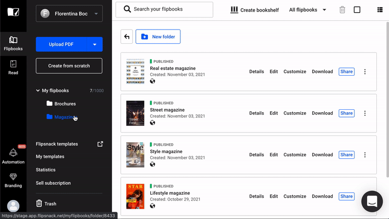 Share multiple flipbooks with Get your link in Flipsnack.