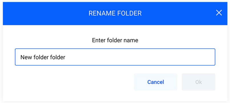 Entering a rename for your folder