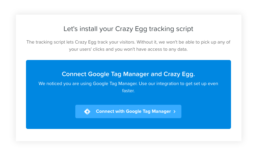 Installing the crazy egg tracking script