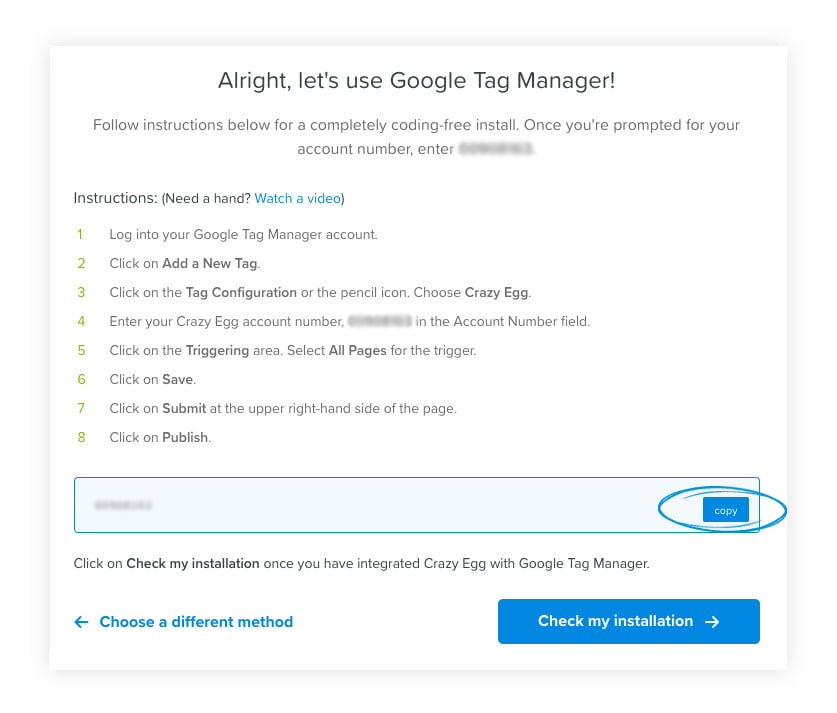 Using Google Tag Manager to install Crazy Egg