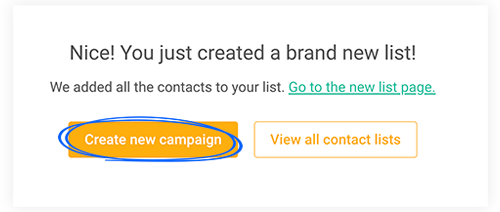 Creating new campaign in Mailjet
