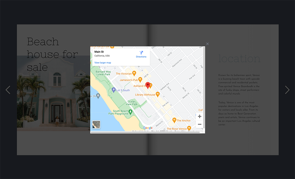 Google Map in a Popup frame