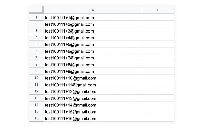 Example of a Google sheet formatting