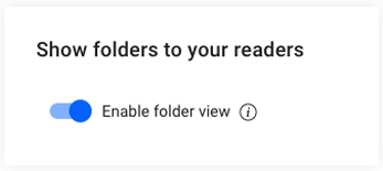Show folder to your readers option enabled in Flipsnack