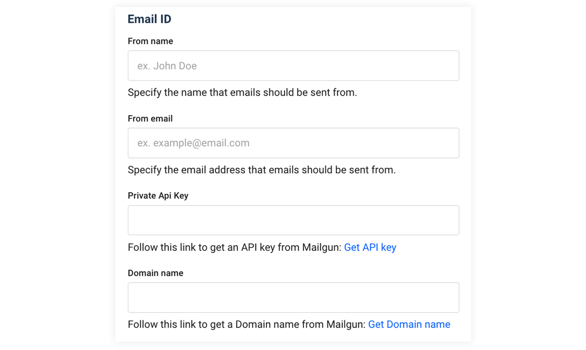 Settings for Mailgun in Flipsnack